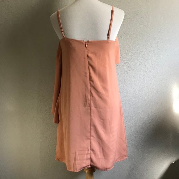 Nude / Peach / Pink Front Ruffle Dress - Picture 4 of 6